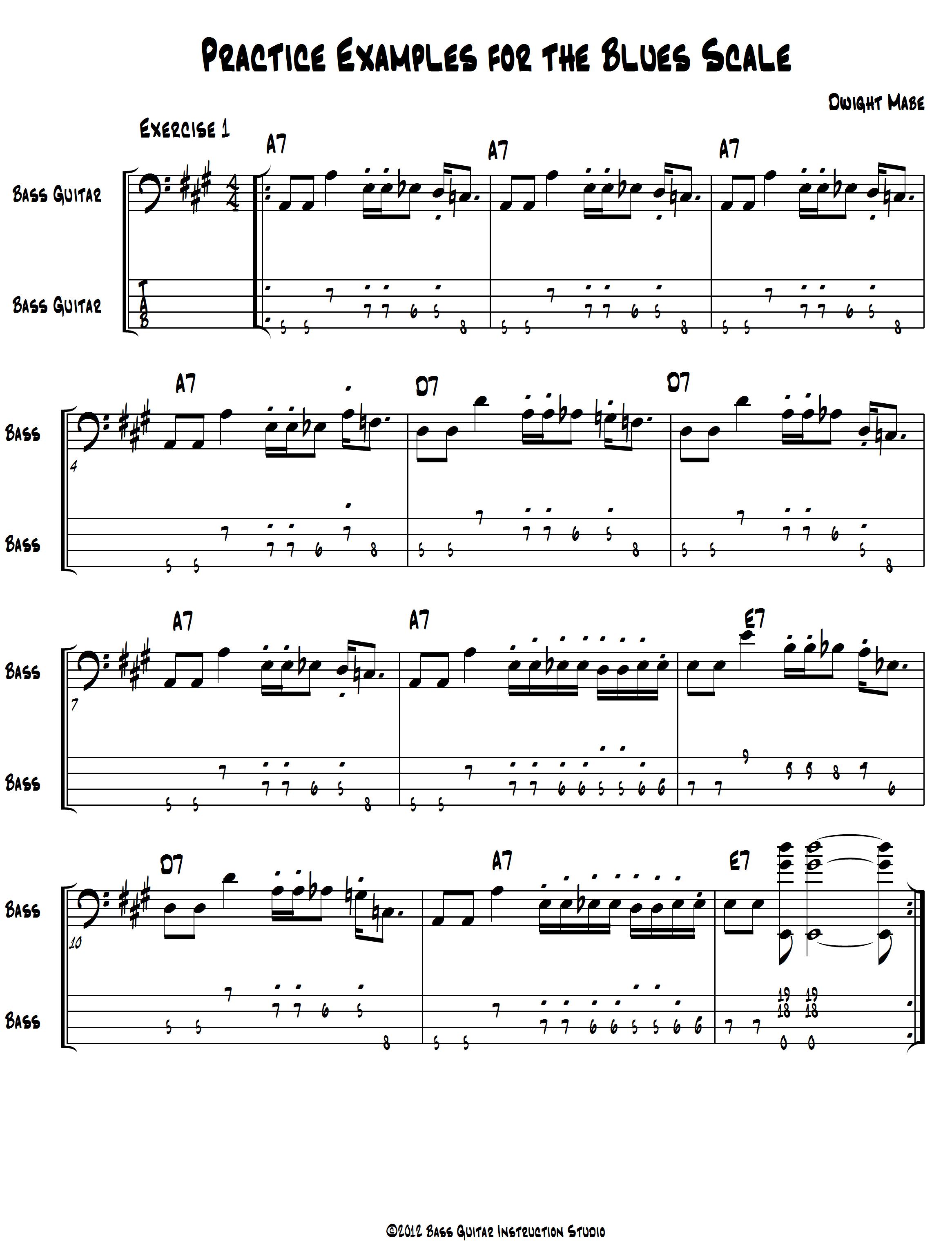 Practice example  Bass Guitar Instruction Studio